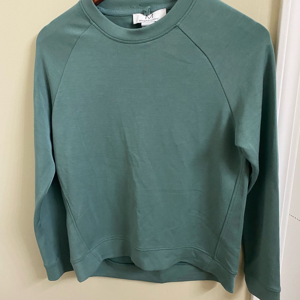 Magaschoni Women’s Teal Long Sleeve Sweatshirt Size XS
